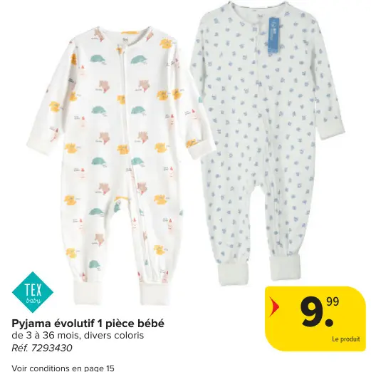 Offre: Pyjama évolutif 1 pièce bébé