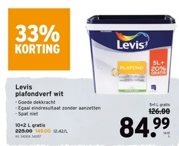 Aanbieding: Levis plafondverf wit