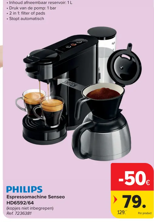 Promotie: Espressomachine Senseo HD6592/64