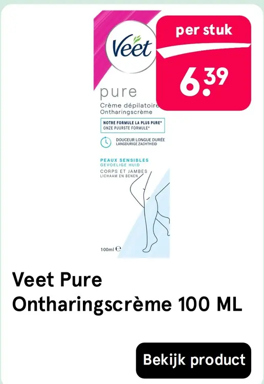 Aanbieding: Veet Pure Ontharingscrème