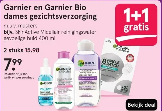 Aanbieding: Garnier en Garnier Bio dames gezichtsverzorging
