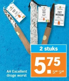 Aanbieding: AH Excellent droge worst