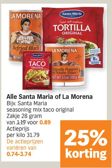 Promotie: Santa Maria or La Morena products