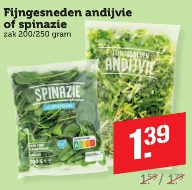 Aanbieding: Fijngesneden andijvie of spinazie