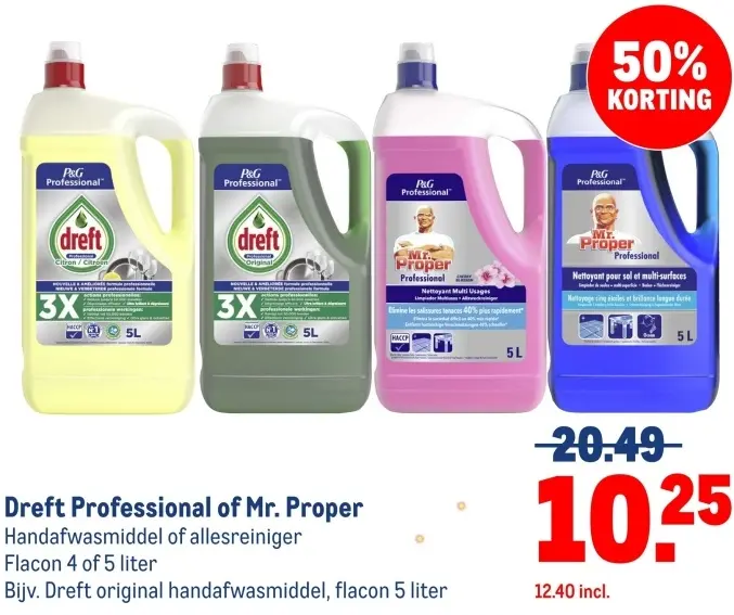 Aanbieding: Dreft Professional of Mr. Proper