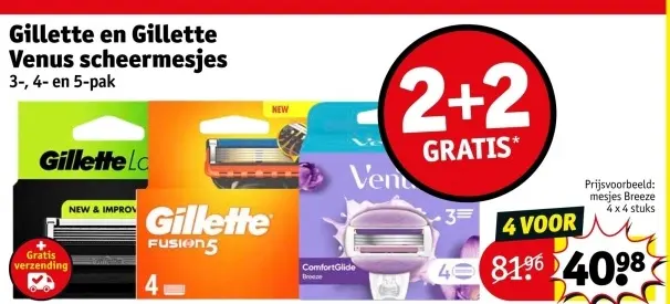 Aanbieding: Gillette en Gillette Venus scheermesjes