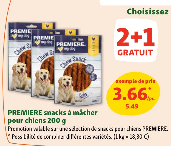 Offre: snacks à mâcher pour chiens