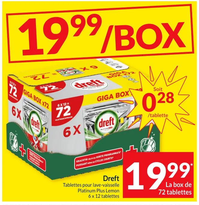 Offre: Tablettes pour lave-vaisselle Platinum Plus Lemon