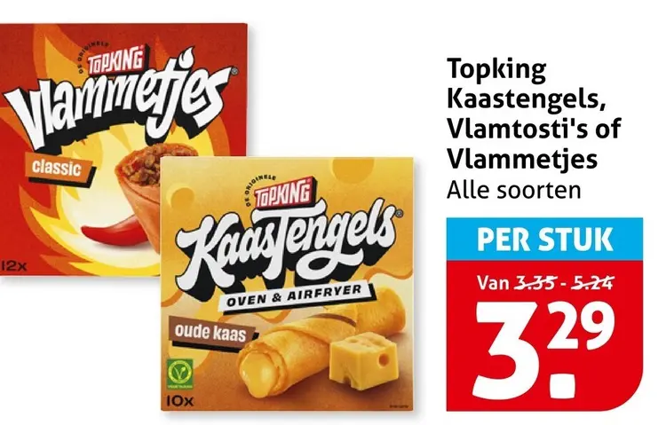 Aanbieding: Kaastengels, Vlamtosti's of Vlammetjes