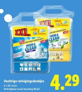 Aanbieding: Vochtige reinigingsdoekjes