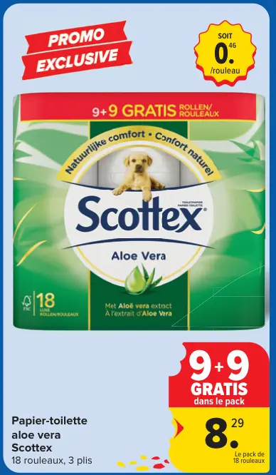 Offre: Papier-toilette aloe vera