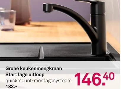 Aanbieding: keukenmengkraan Start lage uitloop