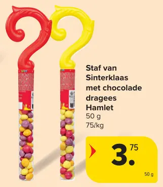 Aanbieding: Staf van Sinterklaas met chocolade dragees