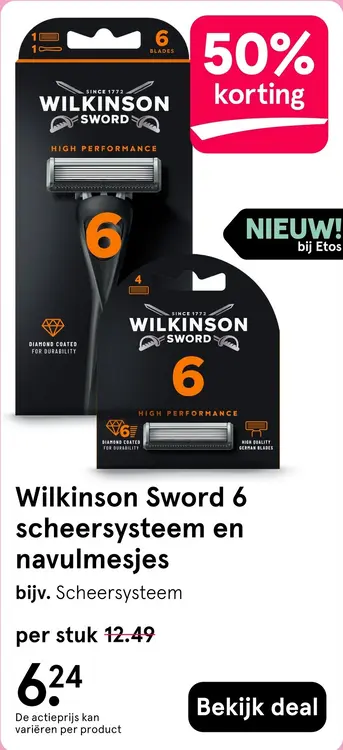 Aanbieding: Wilkinson Sword 6 scheersysteem en navulmesje