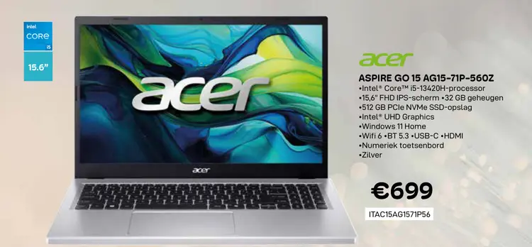 Aanbieding: Aspire go 15 ag15-71p-560z