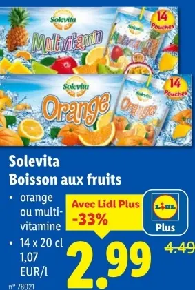 Offre: Boisson aux fruits