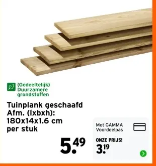 Aanbieding: Tuinplank geschaafd
