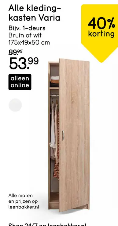 Aanbieding: Alle kledingkasten Varia