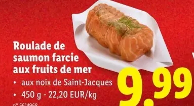Offre: Roulade de saumon farcie aux fruits de mer
