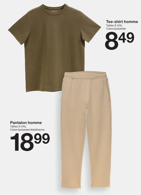 Offre: Tee-shirt homme, Pantalon homme