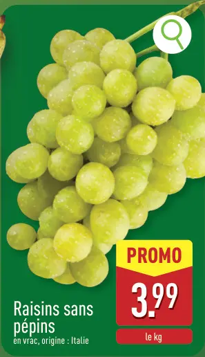 Offre: Raisins sans pépins