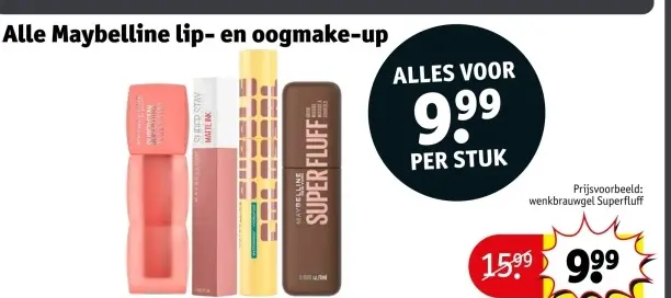 Aanbieding: Maybelline lip- en oogmake-up