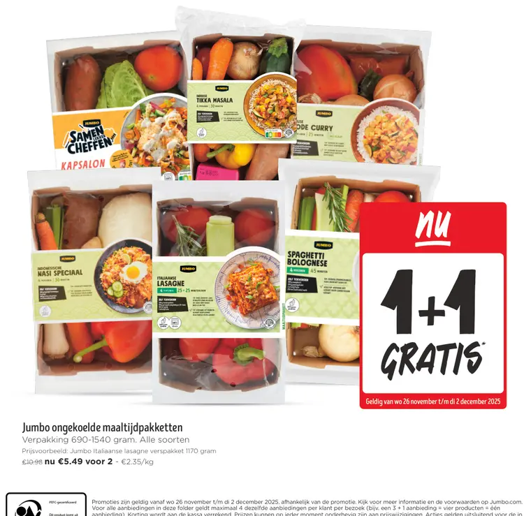 Promotie: ongekoelde maaltijdpakketten