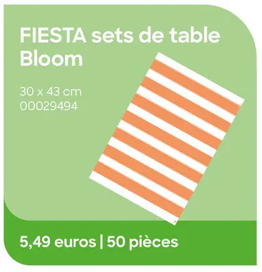 Offre: FIESTA sets de table Bloom