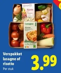 Aanbieding: Verspakket lasagne of risotto