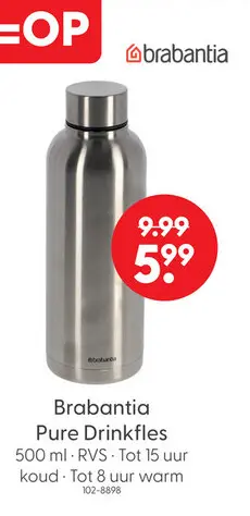 Aanbieding: Brabantia pure drinkfles 500 ml