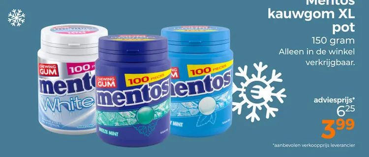 Aanbieding: Mentos kauwgom XL pot