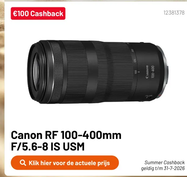 Aanbieding: RF 100-400mm F/5.6-8 IS USM