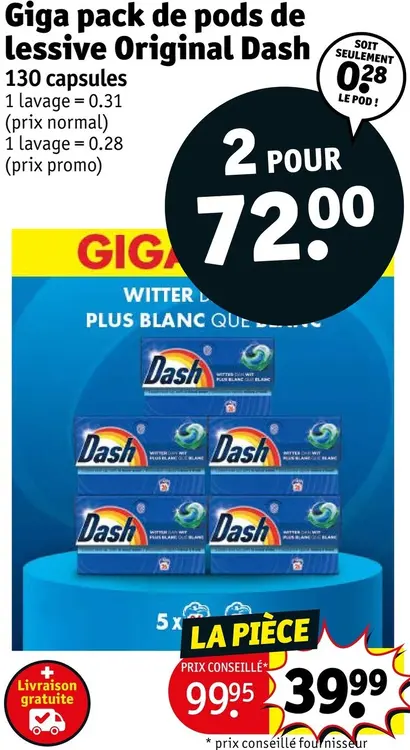 Offre: Giga pack de pods de lessive Original
