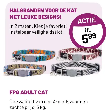 Aanbieding: Halsbanden voor de kat met leuke designs!