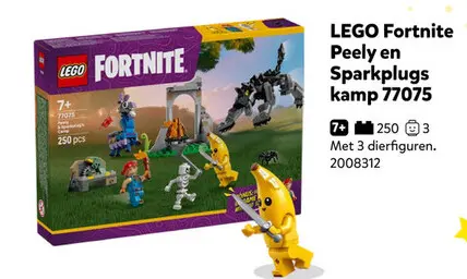 Aanbieding: LEGO Fortnite Peely en Sparkplugs kamp 77075
