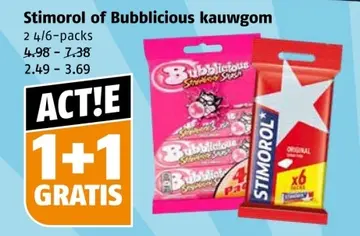 Aanbieding: Stimorol of Bubblicious kauwgom