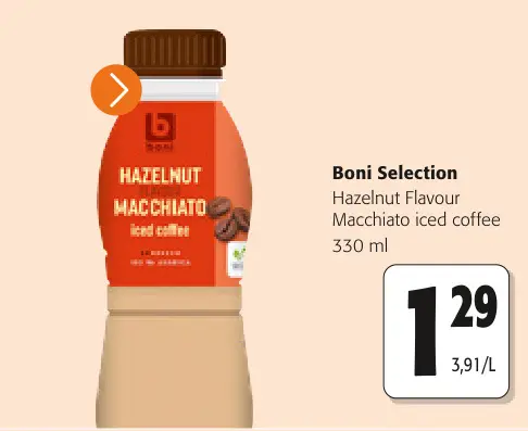 Promotie: Hazelnut Macchiato iced coffee