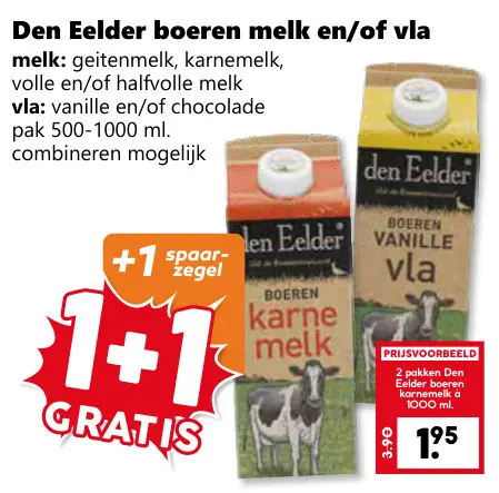 Aanbieding: Boeren melk en/of vla