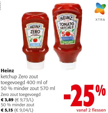 Aanbieding: Ketchup Zero zout toegevoegd of 50% minder zout