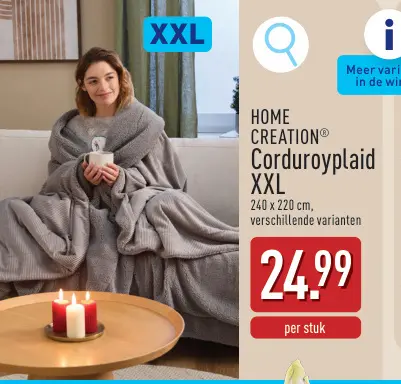 Promotie: Corduroyplaid XXL