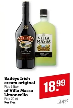 Aanbieding: Baileys Irish cream original of Villa Massa Limoncello