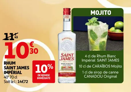 Aanbieding: Rhum SAINT JAMES impérial
