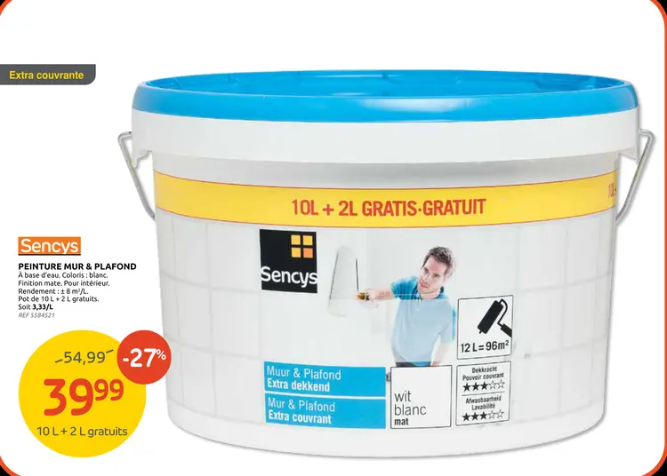 Promotie: Sencys PEINTURE MUR & PLAFOND