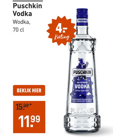 Aanbieding: Puschkin Vodka 70CL
