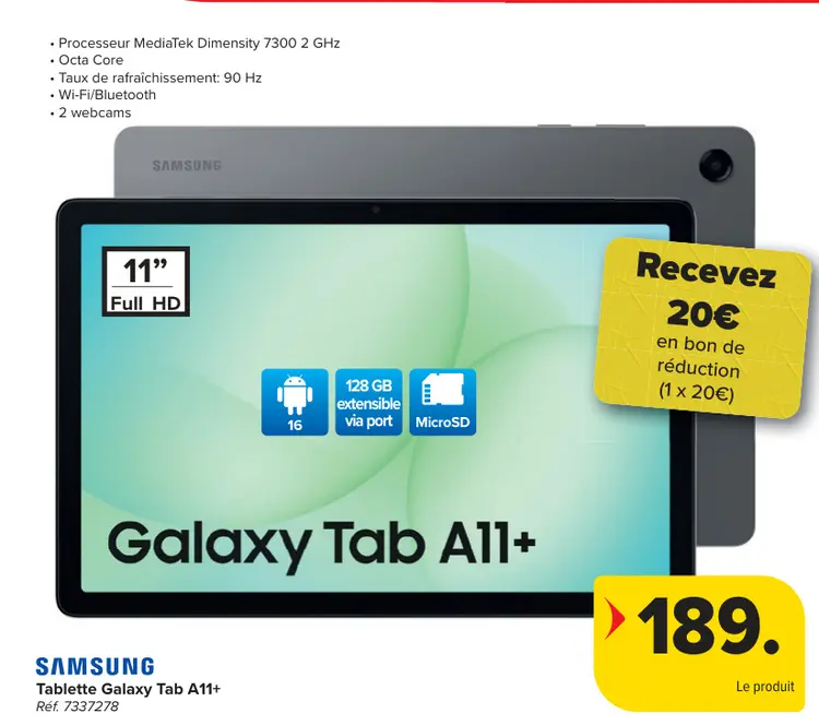 Offre: Tablette Galaxy Tab A11+