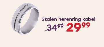 Aanbieding: Gerecycled stalen herenring kabel