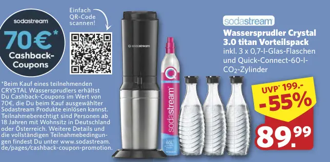 Aanbieding: Wassersprudler Crystal 3.0 titan Vorteilspack