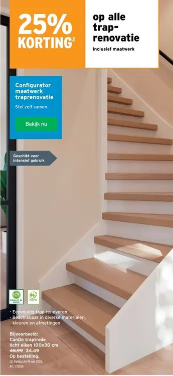 Promotie: CanDo traptrede licht eiken