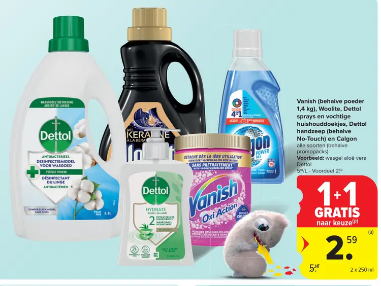 Promotie: Vanish, Woolite, Dettol sprays en vochtige huishouddoekjes en meer