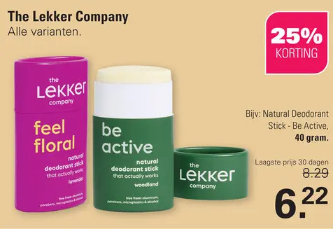 Aanbieding: Natural Deodorant Stick - Be Active